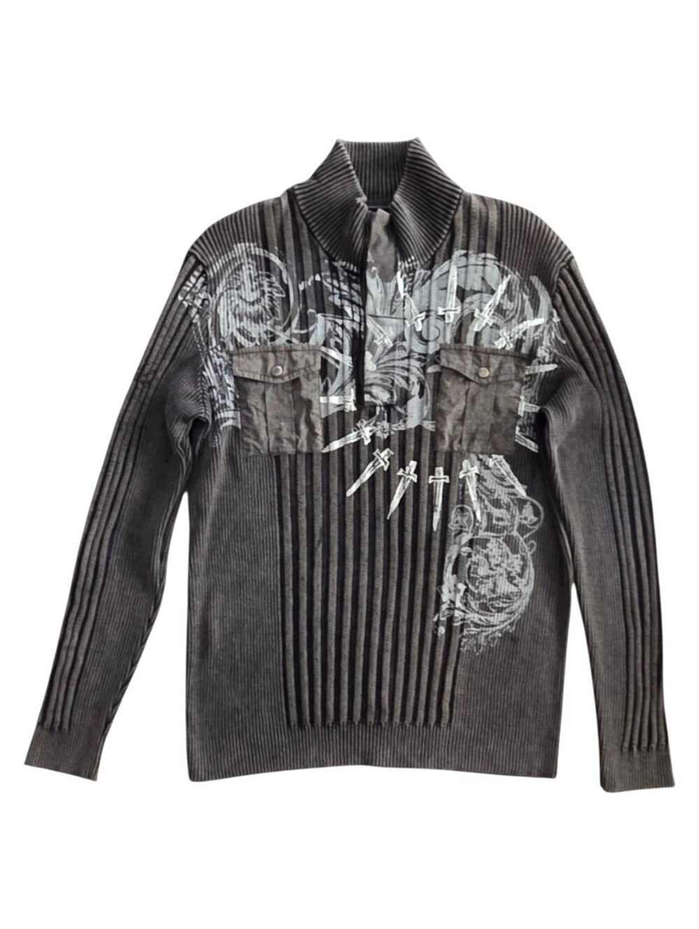 INC International Concepts Ribbed Sweater Men's Size L Vimtage Y2K Mall Goth